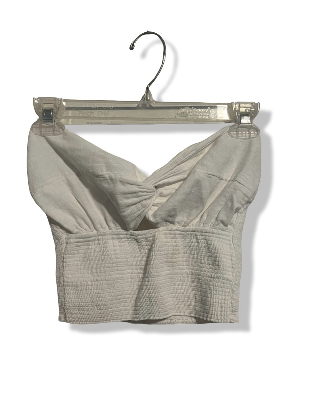 White Twist Front Cropped Top